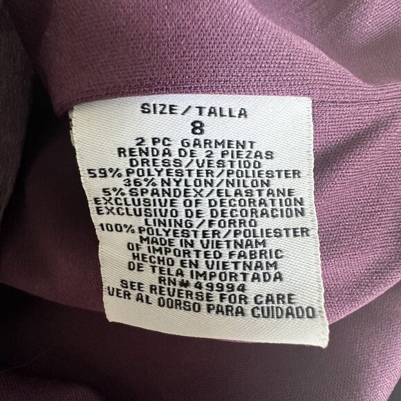 R&M Richards Sheath Dress Womens 8 Purple Beaded Flower Party Whimsygoth 90s Y2K - Picture 14 of 15